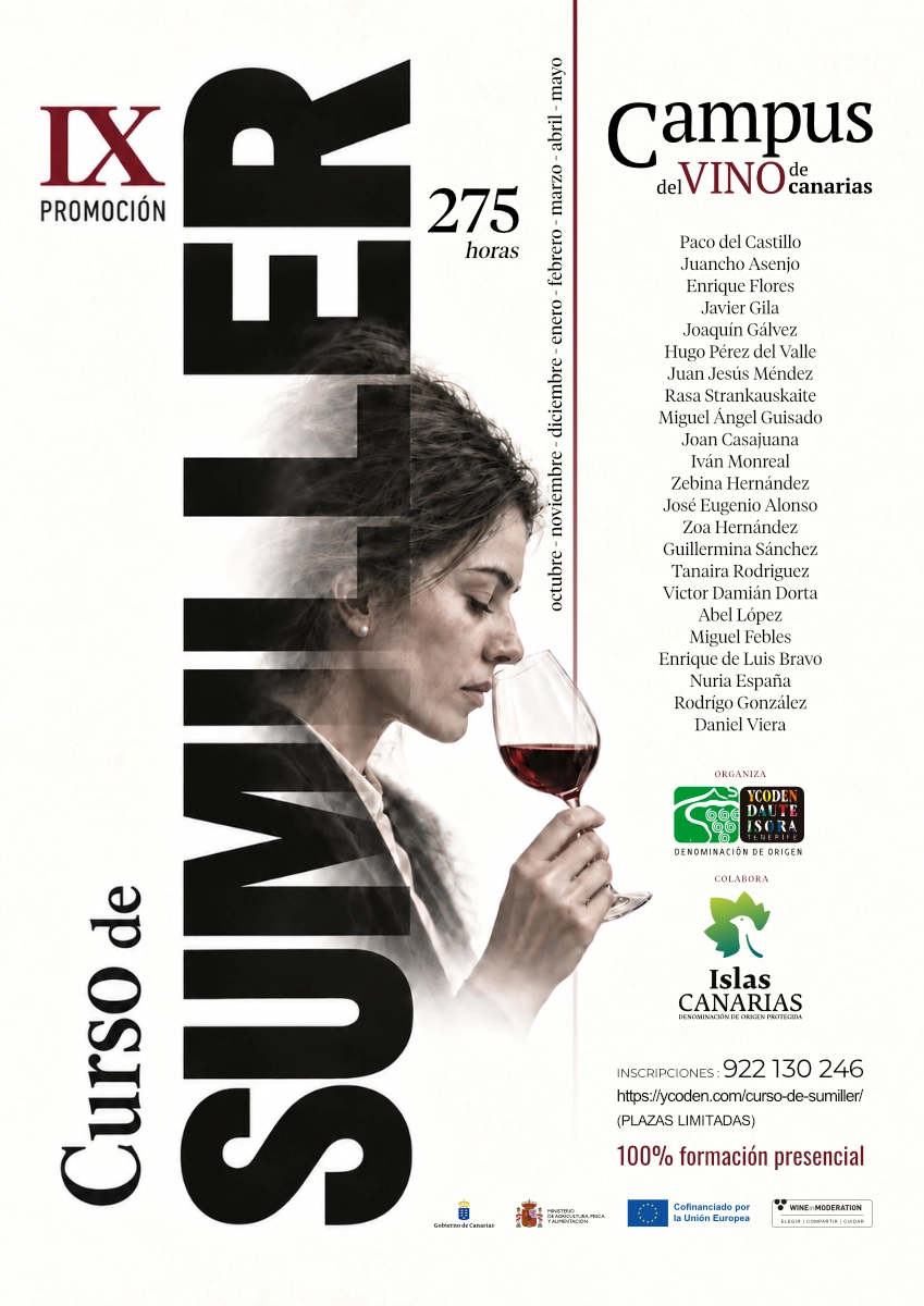 Cartel Curso de Sumiller - Campus Del Vino de Canarias 26/27